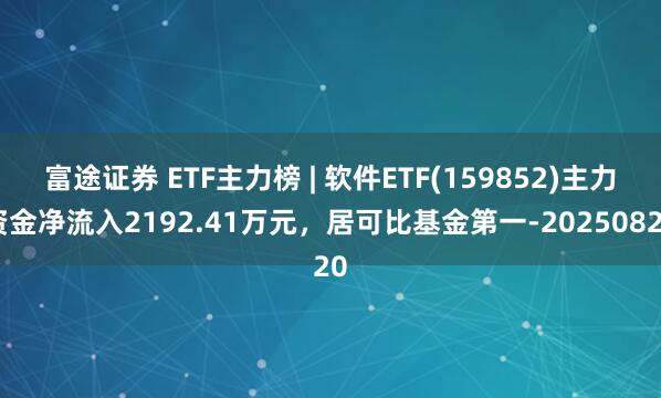富途证券 ETF主力榜 | 软件ETF(159852)主力资金净流入2192.41万元，居可比基金第一-20250820
